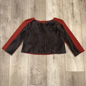 Ermanna Faux Fur Cropped Top